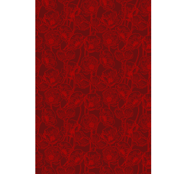 Rolgordijn bloemenprint Artistieke klaprozen met stengels - TenStickers