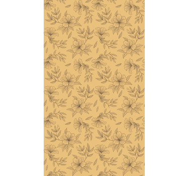 Beige gestileerde patronen rolgordijn bloemen - TenStickers