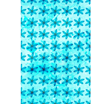 Prachtige blauwe bloemen rolgordijn bloemen en planten - TenStickers