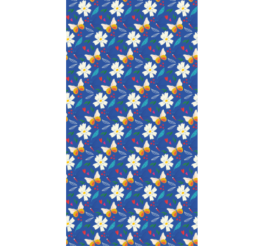 Madeliefjes en vlinders rolgordijn bloemen en planten - TenStickers