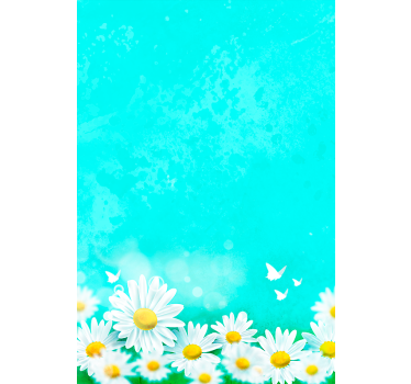 Madeliefjes met vlinders rolgordijn bloemen en planten - TenStickers