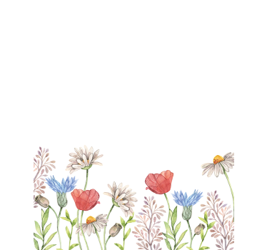Bloemenweide ontwerp rolgordijn bloemen en planten - TenStickers