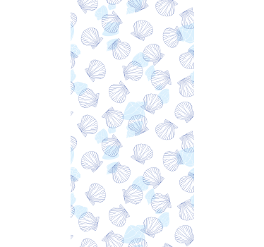 Blauw schelppatroon rolgordijn meer dieren - TenStickers