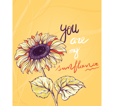 Jij bent mijn zonnebloem rolgordijn bloemen en planten - TenStickers