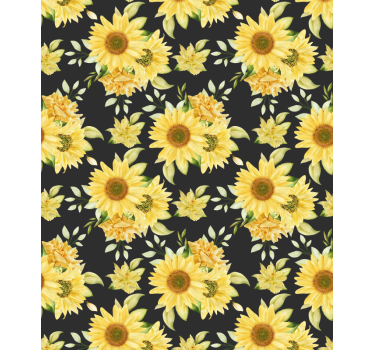Zonnebloem bloemenpatroon rolgordijn bloemen en planten - TenStickers