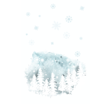 Rolgordijnen woonkamer Winter conifer kunstwerk - TenStickers