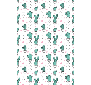 Charmant hartvormig ontwerp Cactus jaloezie - TenStickers