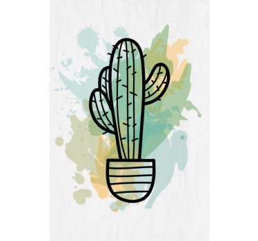 Hoofdslaapkamer rolgordijnën Aquarel cactus - TenStickers