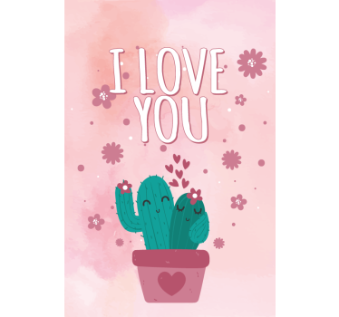 Hoofdslaapkamer rolgordijnën Valentijnsdag mooie cactus - TenStickers