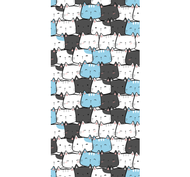 Schattige kattengezichten rolgordijn dieren - TenStickers