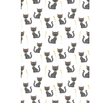 Patroon van zwarte katten rolgordijn dieren - TenStickers