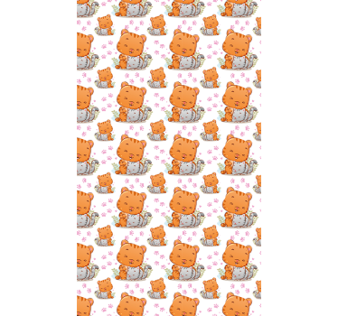 Babykatten patronen kinderkamer rolgordijn - TenStickers