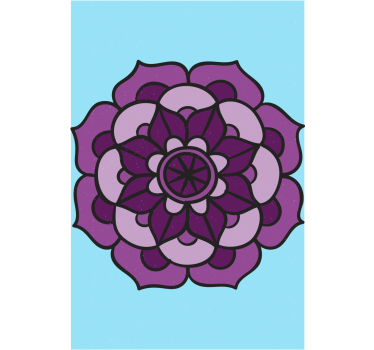 Ingewikkelde paarse bloem rolgordijn bloemen - TenStickers