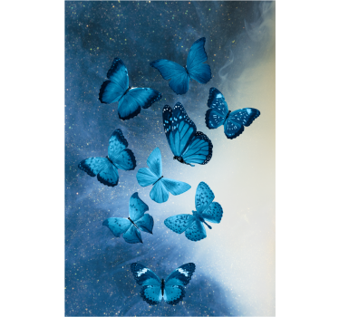 Rolgordijn vlinders blauwe vliegende motief - TenStickers