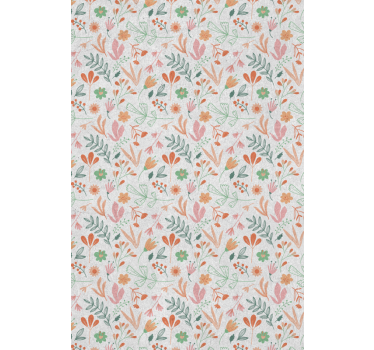 Botanisch oase concept rolgordijn bloemen en planten - TenStickers