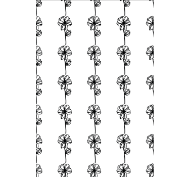 Rolgordijn bloemen zwarte verticale bloemen - TenStickers