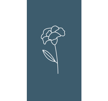 Enkele omtrek rolgordijn bloemen en planten - TenStickers
