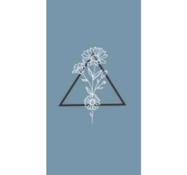 Elegant driehoekmotief rolgordijn bloemen en planten - TenStickers