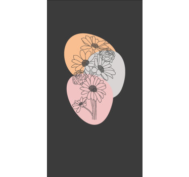 Abstracte patronen overlay rolgordijn bloemen en planten - TenStickers