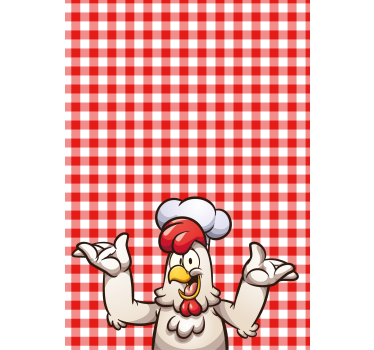 Chef-kok haan karakter rolgordijn dieren - TenStickers