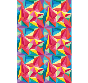 Kunst rolgordijnën Veelkleurige geometrische afbeelding - TenStickers