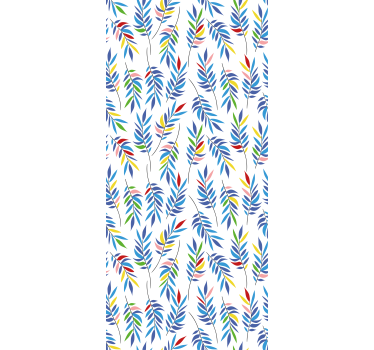 Kleurrijk bladpatroon rolgordijn bloemen en planten - TenStickers