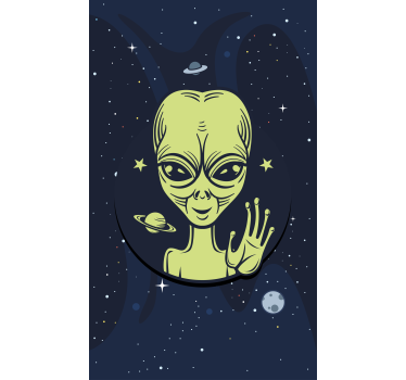 Buitenaards wezen in de ruimte nerd rolgordijn - TenStickers