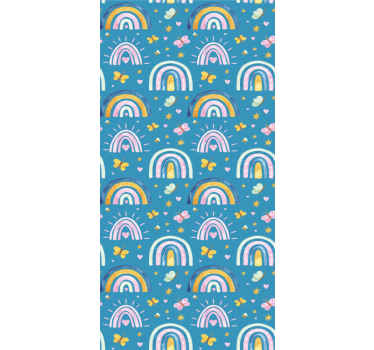 Regenboog vlinders ontwerp kinderkamer rolgordijn - TenStickers