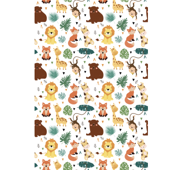 Schattige safari wezens rolgordijn dieren - TenStickers