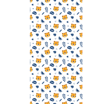 Baby tijgergezichten rolgordijn babykamer - TenStickers