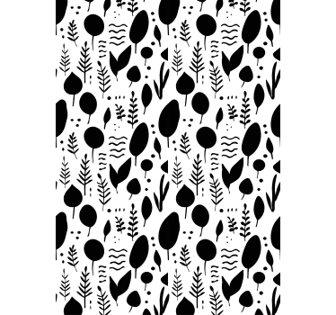 Botanisch silhouetpatroon rolgordijn bomen - TenStickers
