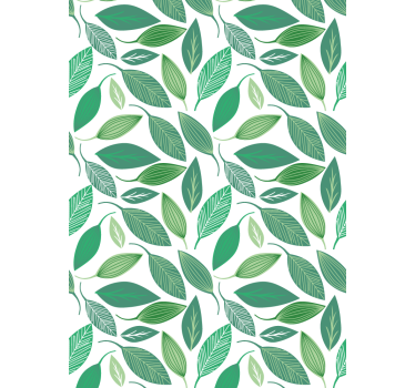 Levendige groene bladeren rolgordijn bloemen en planten - TenStickers