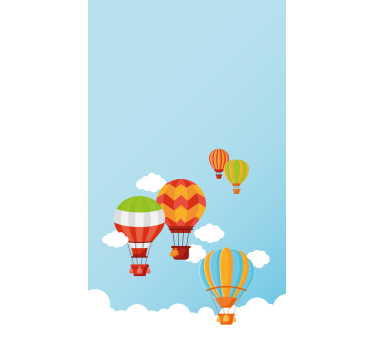 Kleurrijke heteluchtballonnen kinderkamer rolgordijn - TenStickers