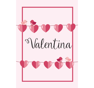 Liefdesharten en naam rolgordijn tienerkamer - TenStickers