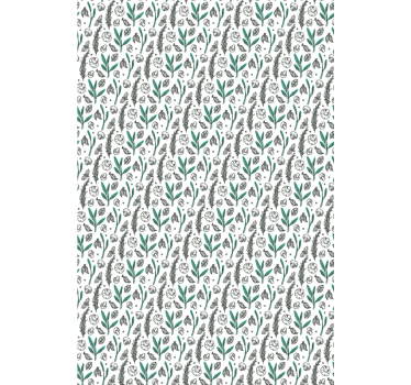 Subtiel bloeimotief rolgordijn bloemen en planten - TenStickers