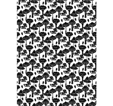 Paddenstoelenpatroon rolgordijn bloemen en planten - TenStickers