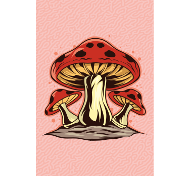 Levendig paddenstoelen trio rolgordijn bloemen en planten - TenStickers