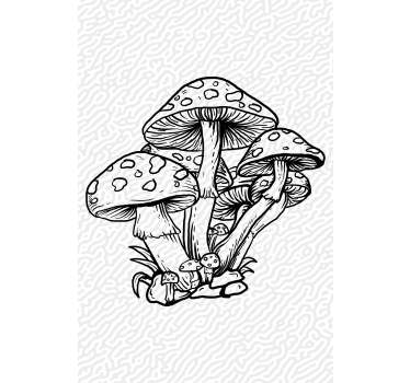 Silhouet van een paddenstoelcluster rolgordijn bomen - TenStickers