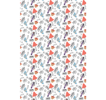 Funky bloemenontwerp rolgordijn bloemen en planten - TenStickers