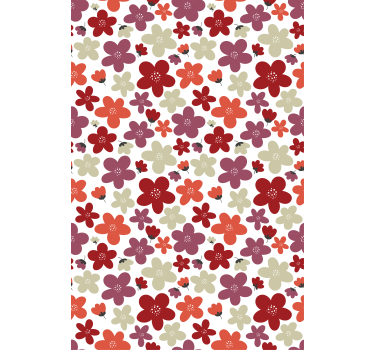 Levendig printpatroon rolgordijn bloemen en planten - TenStickers