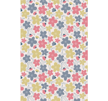 Levendige botanische motieven rolgordijn bloemen en planten - TenStickers
