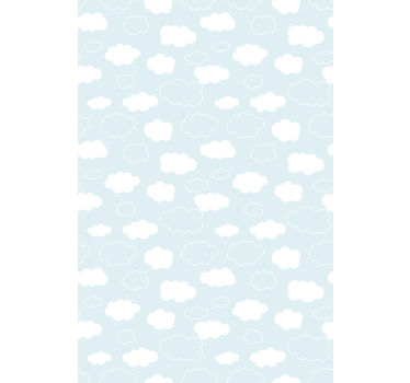Wolken rolgordijnen Witte en lichtblauwe tekenstijl - TenStickers