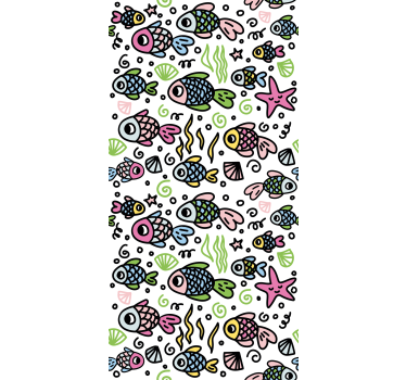 Kleurrijke vispatronen rolgordijn dieren - TenStickers