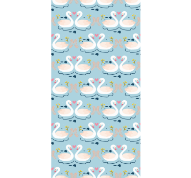 Charmant zwanenpatroon rolgordijn meer dieren - TenStickers