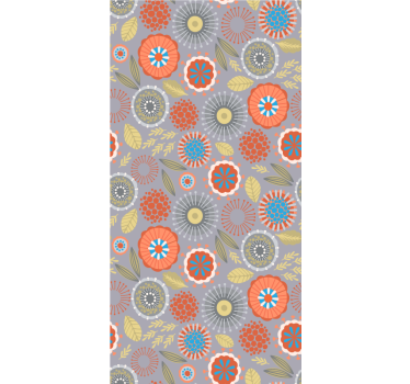 Rolgordijn bloemen en planten met helder bloemenpatroon - TenStickers