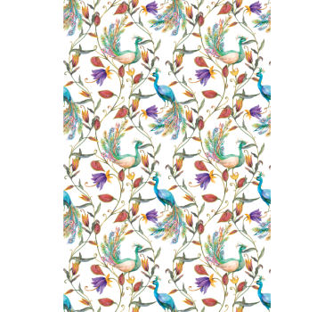 Elegante pauwbloem rolgordijn bloemen en planten - TenStickers