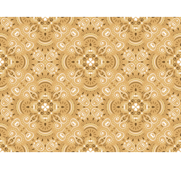 Klassiek keuken rolgordijn Vintage beige sierpatroon - TenStickers