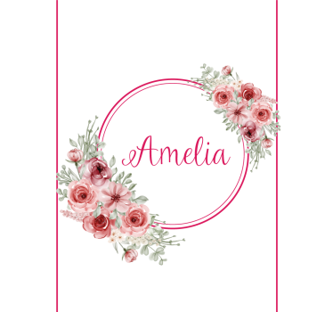 Gepersonaliseerd bloemstuk rolgordijn bloemen en planten - TenStickers