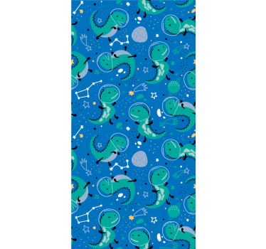 Rolgordijn babykamer Grappige dino's met planeten - TenStickers
