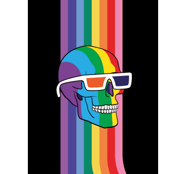 Regenboog schedel zonnebril nerd rolgordijn - TenStickers